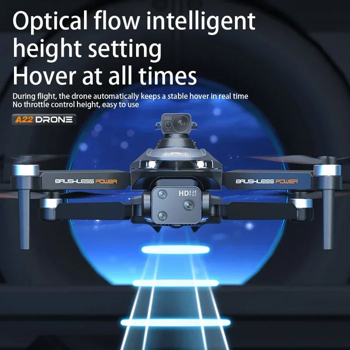 A22 GPS-Drohne mit 8K-HD-Dual-Kamera – professionelle Drohne mit 360°-Laser-Hinderniserkennung, faltbarer und bürstenloser Quadrocopter, 2 km Reichweite