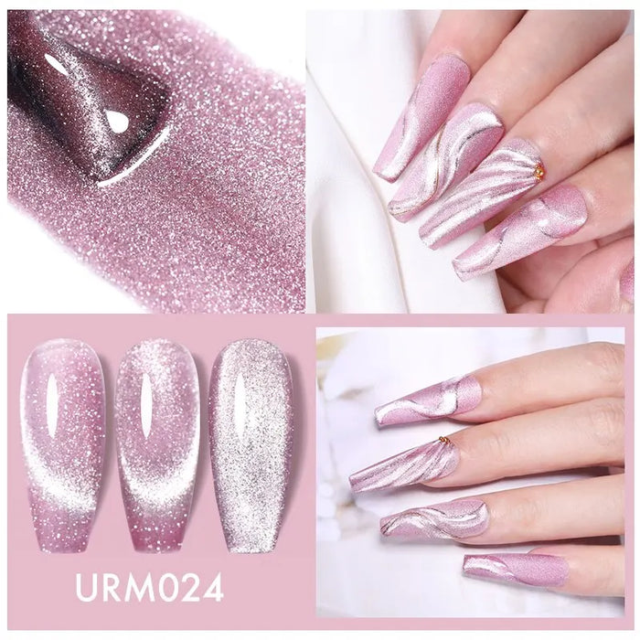 Azúcar UR-esmalte de uñas en Gel magnético reflectante, 7,5 ml, láser, plateado, rosa, Gel magnético, barniz para manicura de uñas LED UV