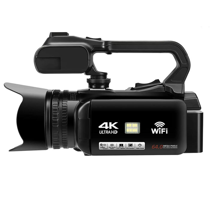 WIFI-Camcorder 4K 64MP 60FPS HD Autofokus Vlogging 4,0" Touchscreen 18X Zoom für Live-Streaming