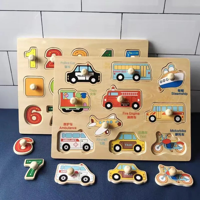 Puzzles en bois Montessori pour les tout-petits – Jouets animaux d'apprentissage pour 1 à 3 ans