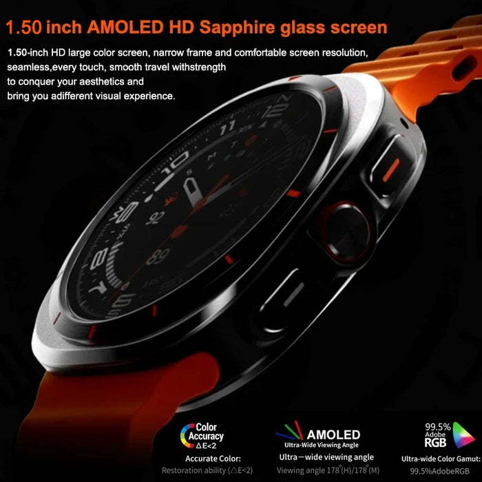 Montre connectée DT Ultra, écran AMOLED, 47mm, Sport, 4 go, BT, boussole d'appel, NFC, pour Samsung Galaxy Apple Xiaomi 2024