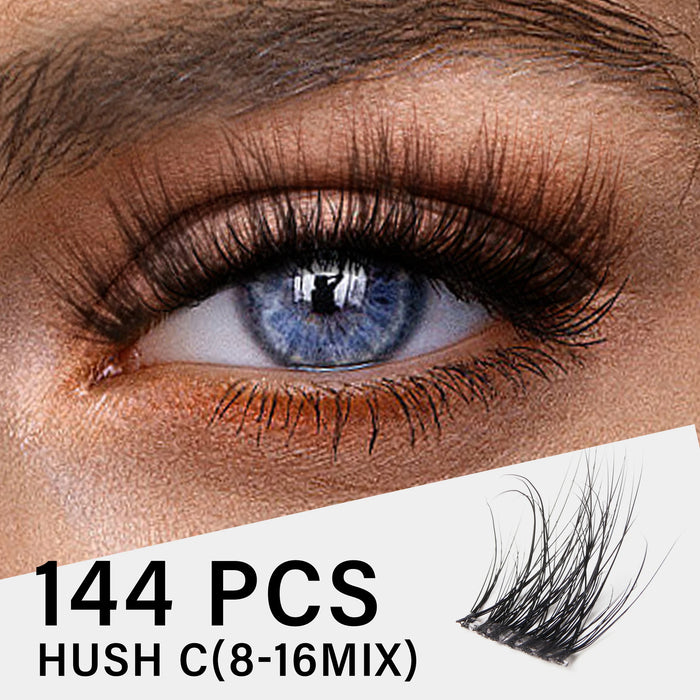 Individual Eyelashes Cluster C Curl Mix 3D Easy DIY Eyelash Extensions 0.1mm Super Thin Tape Reusable Natural Lashes