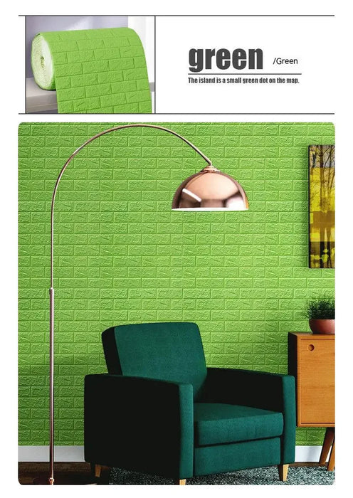 Papel pintado autoadhesivo de ladrillo de espuma 3D, adhesivo decorativo impermeable para pared de salón y dormitorio (70cm x 1/5/10m)