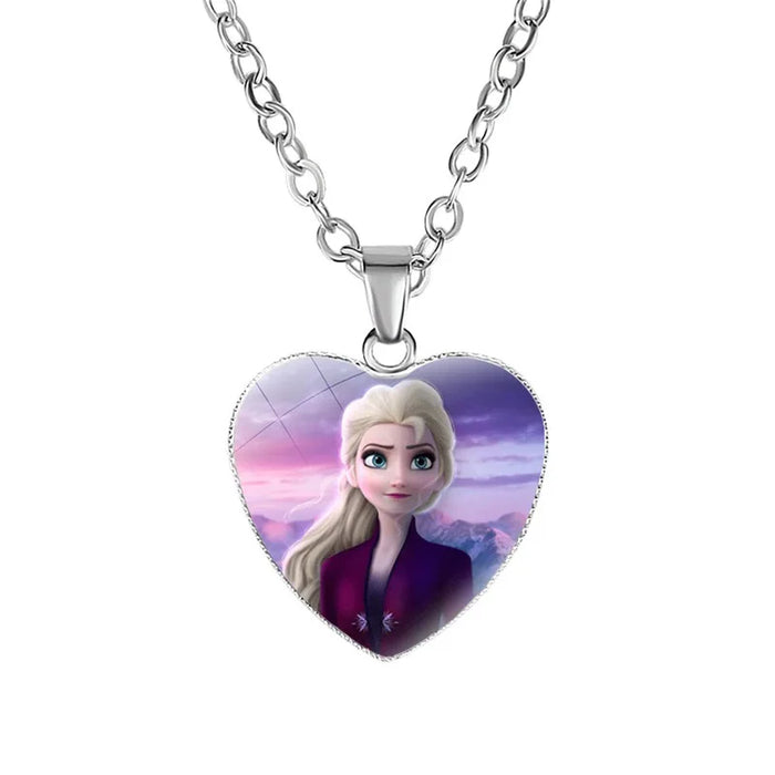 Disney Frost Moana trenzado Aladdin collar corazón encanto princesa accesorios niños regalos