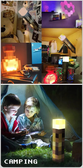 Wiederaufladbare Brownstone-Taschenlampe, LED-Nachtlicht – 29,2 cm große Tisch- und Spielzimmerlampe für Kinderzimmer und Geburtstagsgeschenke