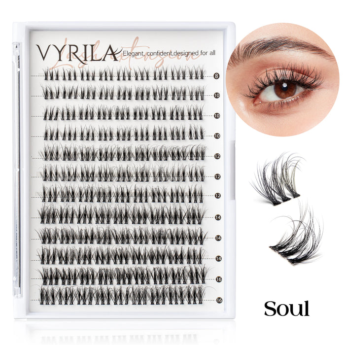 Individual Eyelashes Cluster C Curl Mix 3D Easy DIY Eyelash Extensions 0.1mm Super Thin Tape Reusable Natural Lashes