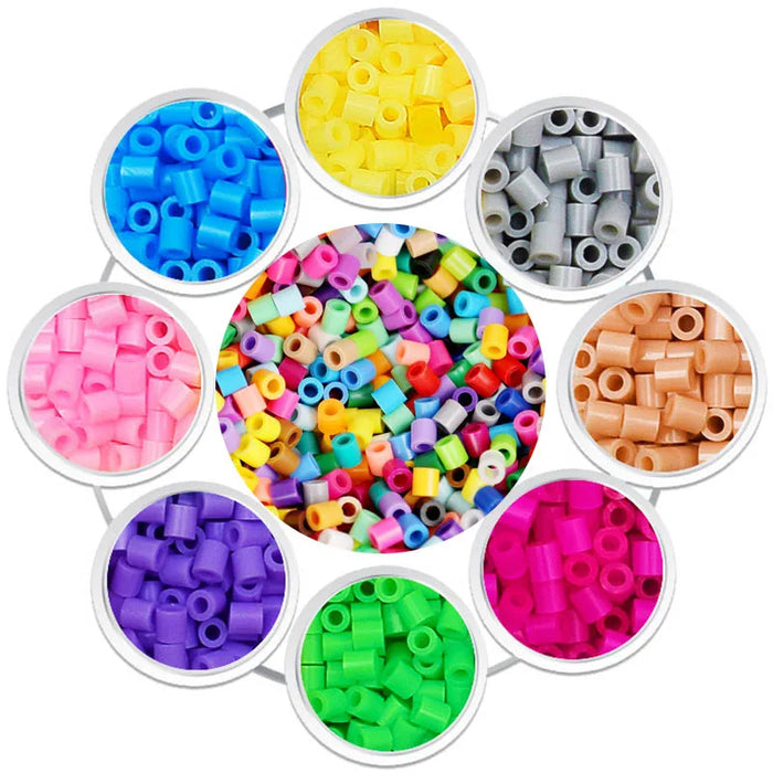 Hama Perles 500 pcs - Creative 5mm Noir, Blanc, Gris, Bleu, Vert et Violet pour Enfants DIY Arts et Artisanat