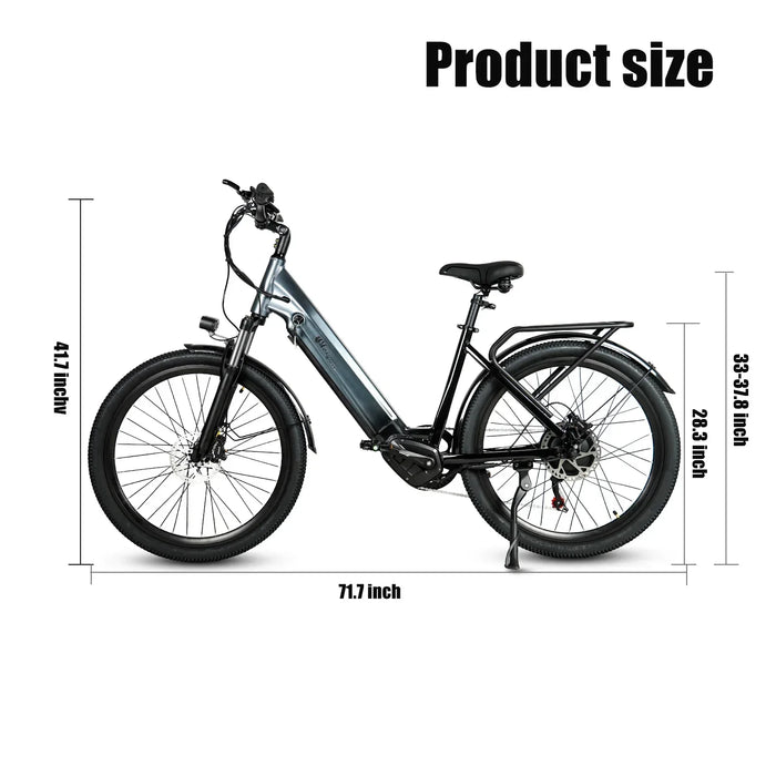 Vélo électrique L26 avec moteur 750W, batterie au Lithium 48V17AH, freins hydrauliques, alliage d'aluminium, pneus 26 pouces, pour adultes