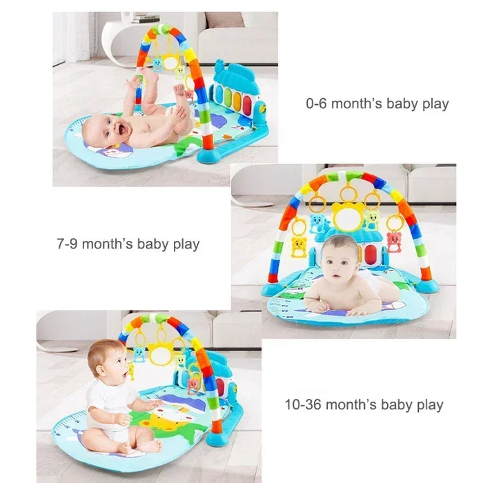 Tapis de jeu musical avec piano pour bébés – Tapis d'activité pour ramper et passer du temps sur le ventre, jouet éducatif pour enfants de 0 à 3 ans