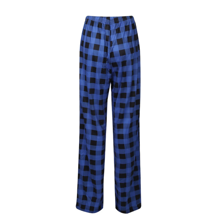 Pantalon de pyjama de noël à carreaux pour femmes, pour l'automne et l'hiver, pantalon à jambes larges à la mode pour un Style de rue décontracté