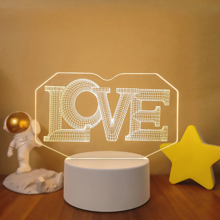 Lámpara de noche LED Sololander Creative 3D Illusions - Lámpara de mesa única para decoración del hogar con pantalla acrílica