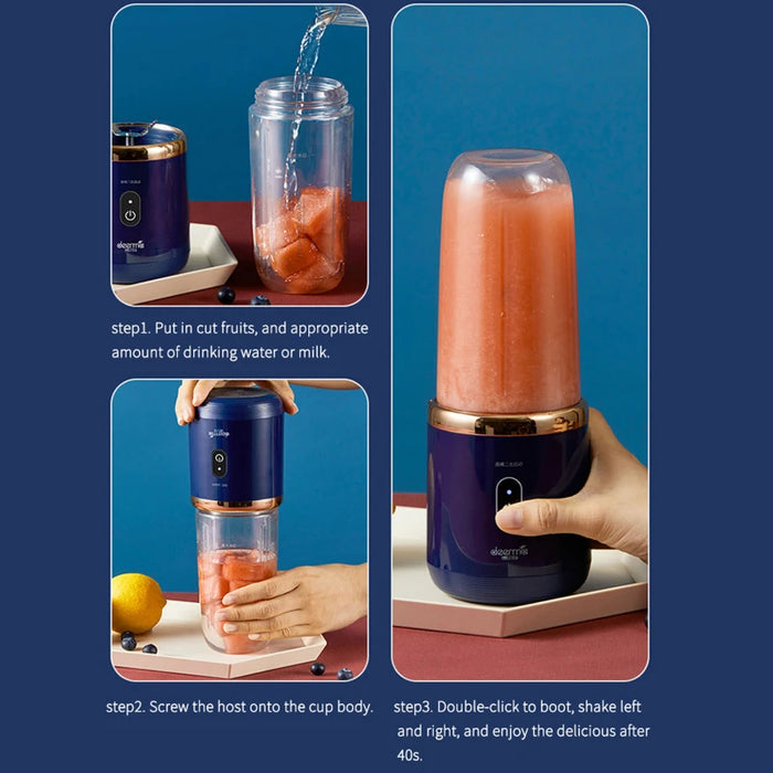 Portable 400ml Mini Electric Fruit Juicer USB Charging Citrus and Orange Smoothie Blender Machine Kitchen Appliances