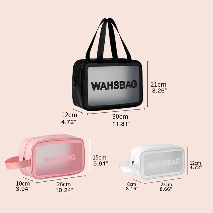 Wasserdichte Kosmetiktasche mit großer Kapazität, tragbar, transparent, PVC, Reisewaschbeutel, kosmetische Aufbewahrung, Wäscher, PU-Schwimmtasche