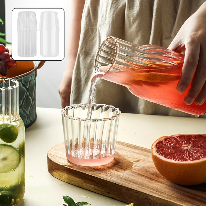 Ensemble de bouteilles d'eau en verre 550ML/600ML, avec carafe à eau en verre et dessous de verre pour le lait, les boissons et le thé