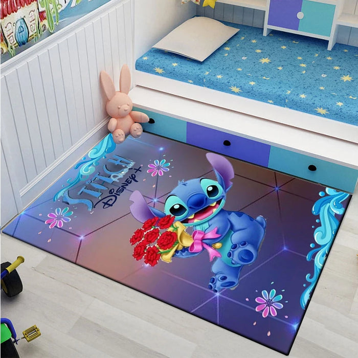 Disney Mode Stich 3D Druck Anime Große Teppiche Wohnkultur für Wohnzimmer Kinderzimmer Sofa Teppich Fußmatten