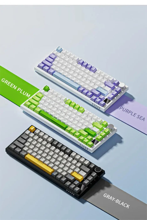 Ajazz AK820 Teclado mecánico con cable USB 75% junta blanca brillante tecla completa intercambio en caliente Esports teclado para juegos apto para PC portátil