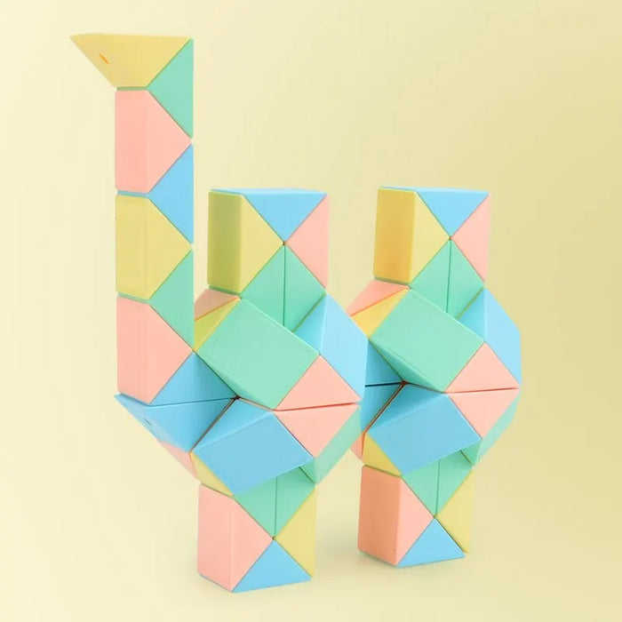 Bloc Cube Serpent Magique - Puzzle 3D pour enfants et soulagement du stress pour adultes, Montessori et STEM Play à partir de 3 ans