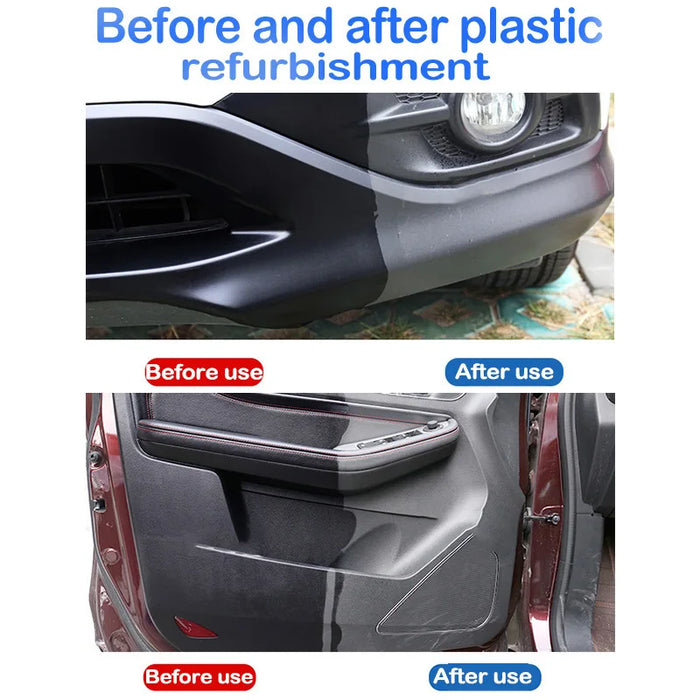 Rénovateur plastique automobile pour revêtement - Rénovateur pour boîtiers plastiques et caoutchouc avec noir brillant et surface protectrice