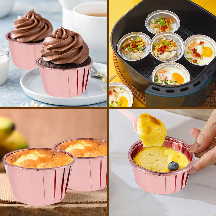 50 Stück hitzebeständige Aluminium-Cupcake-Dosen mit Deckel – perfekt für festliche Anlässe und Hochzeiten, 5,5 oz