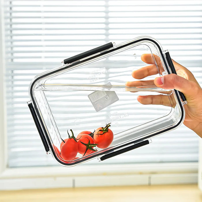 Clear Refrigerator Storage Bins – Set of 3 Rectangular Food Containers for Organizing Fruits and Vegetables