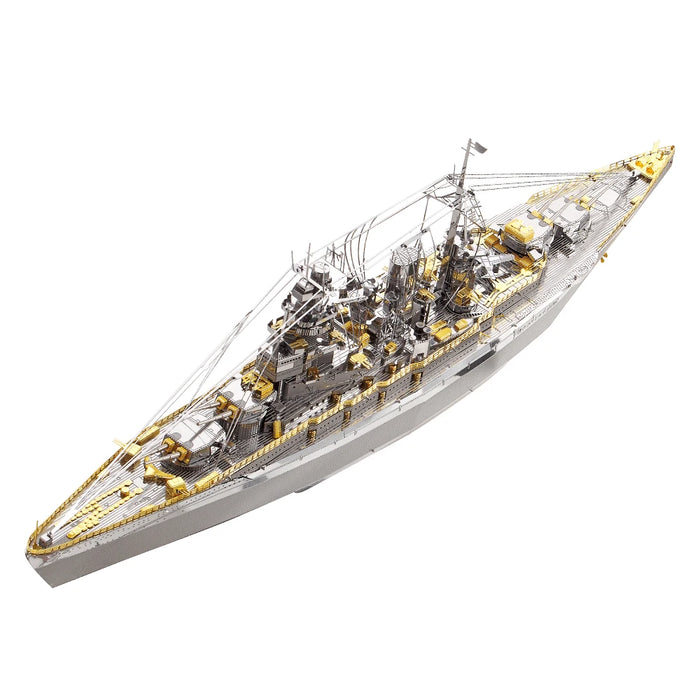 Piececool Modèle de puzzle 3D en métal : HMS Hood & Richelieu Warships – Jouets de puzzle pour adolescents et entraîneurs de cerveau