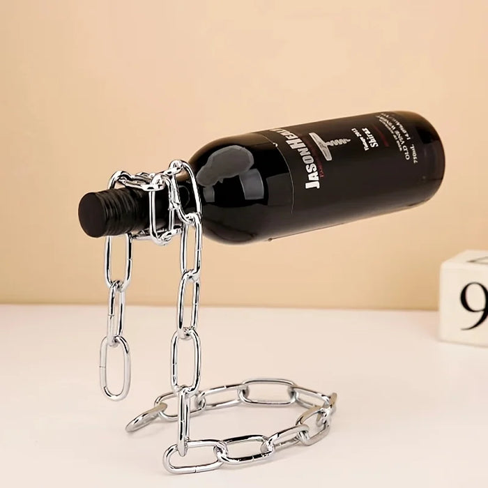 Support à bouteilles de vin créatif avec personnalité, porte-whisky en corde, chaîne suspendue à boucle serpent, décoration de maison et idées cadeaux