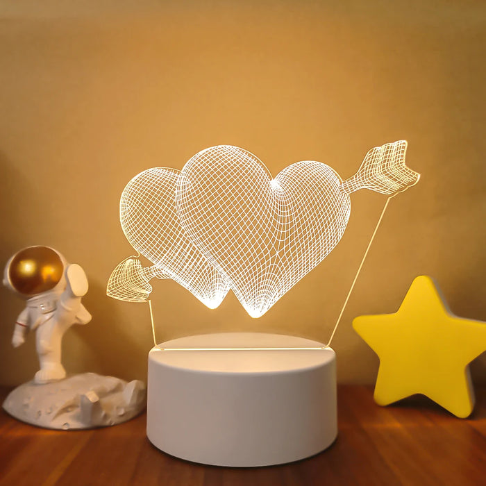 Lámpara de noche LED Sololander Creative 3D Illusions - Lámpara de mesa única para decoración del hogar con pantalla acrílica