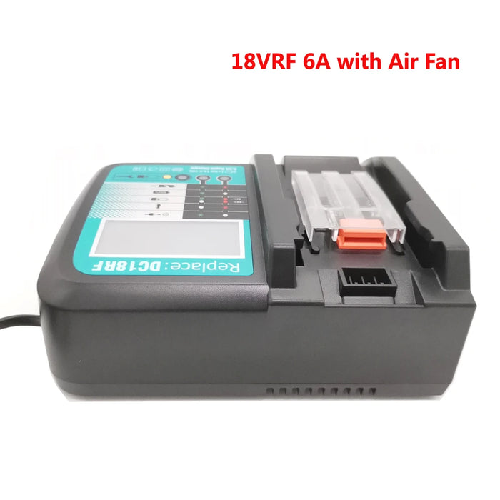 DC18RF 6A avec ventilateur de refroidissement chargeur de batterie Li-ion 18 V pour outil électrique Makita BL1830 BL1840 BL1430 BL1440