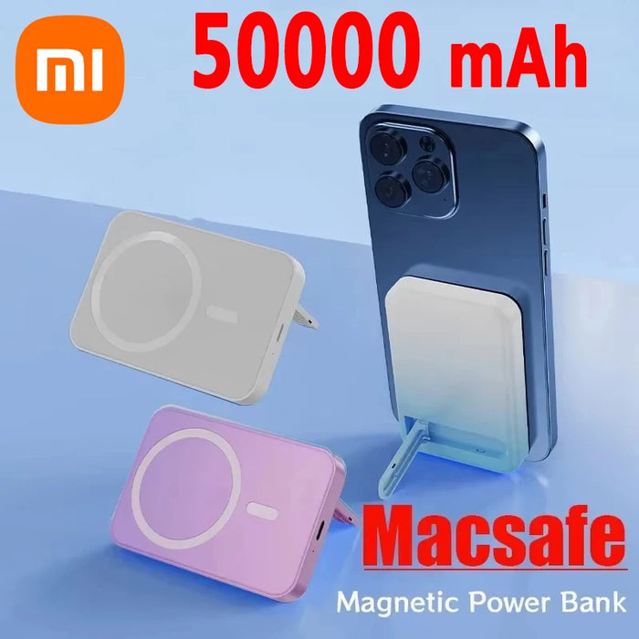 Xiaomi 50000mAh MagSafe Wireless Power Bank con imán 22,5W carga rápida y soporte plegable para cargador de batería externo portátil