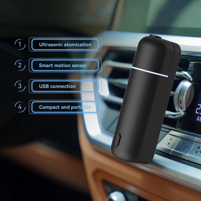 Mini diffuseur d'arôme de voiture rechargeable par USB - Machine à parfum avec huiles essentielles et clip de valve