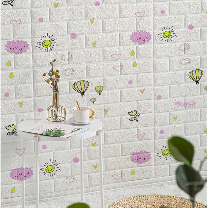 Papel pintado autoadhesivo de ladrillo de espuma 3D, adhesivo decorativo impermeable para pared de salón y dormitorio (70cm x 1/5/10m)