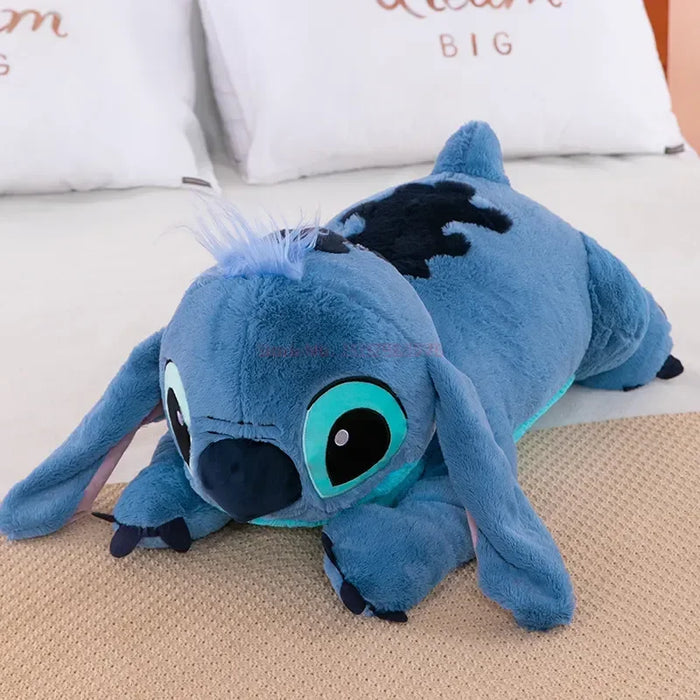 Disney 45/60/80cm Stitch Animal relleno Lilo & Stitch muñeca de hielo suave almohada suave soporte propenso azul oscuro/claro Linda Idea de regalo