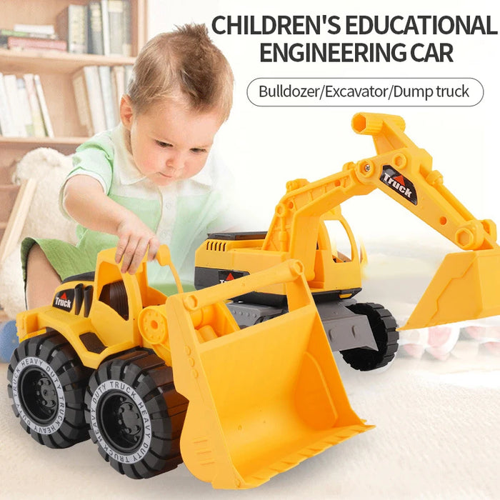 Ensemble de jouets de machines de Construction de modèles d'excavatrice et de camion à benne basculante - Flex de Construction pour l'éducation précoce des jeunes enfants