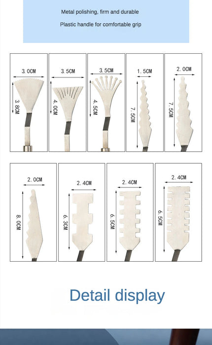 9 Pièces Grattoir d'Art de Fleur Couteau de Texture Couteau à Palette d'Art Grattoir de Forme Spéciale pour Outils de Peinture à l'Huile et Acrylique pour Étudiants en Art