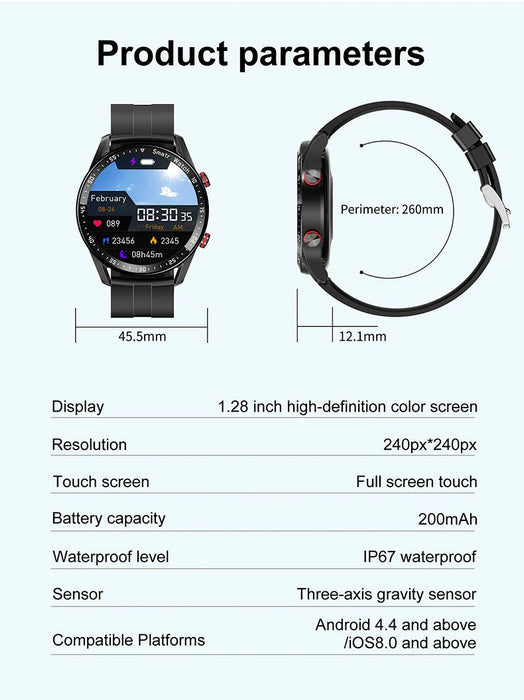 Nuevo reloj inteligente ECG+PPG 2023 con Bluetooth, llamadas y reproductor de música para hombres - Reloj inteligente de lujo resistente al agua para Android e iOS