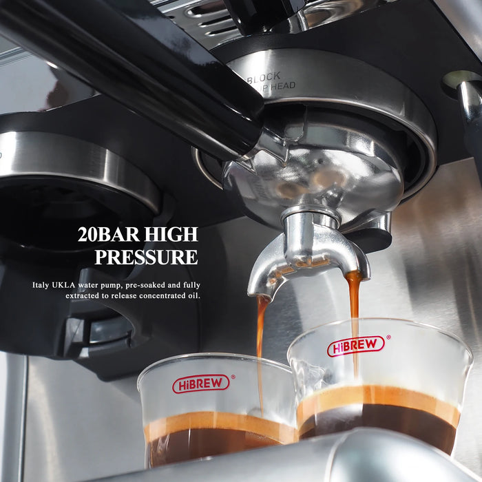 HiBREW Barista Pro 20Bar grains pour expresso, Machine à café professionnelle avec équipement complet pour café, hôtel et restaurant H7