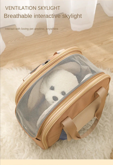 Bolsa transportadora para gatos de viaje - Mochila con túnel expandible y múltiples correas para hombros para perros