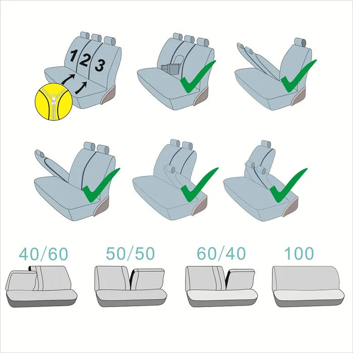 Universelles Autositzbezug-Set aus PU-Leder mit umlaufendem Schutzpolster, kratzfest für Limousine, SUV und Pick-up.