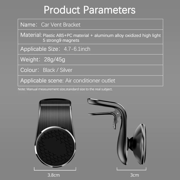 Magnetic Car Phone Holder for Air Vent - Universal Mobile Holder for iPhone, Samsung, Xiaomi