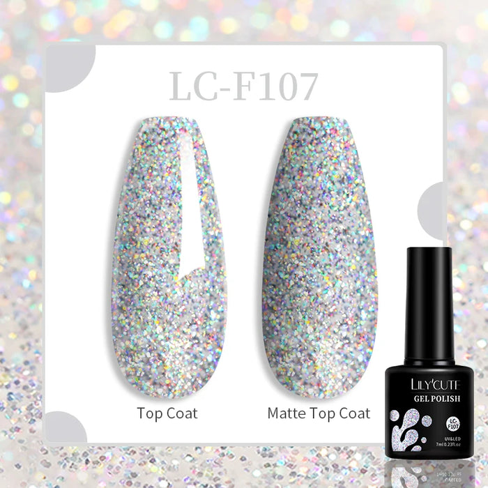 LILYCUTE 129 Farben 7 ml Nagel-Gel-Nagellack – semi-permanente Nagelkunst und Maniküre mit Soak-Off-LED-UV-Gel-Nagellack