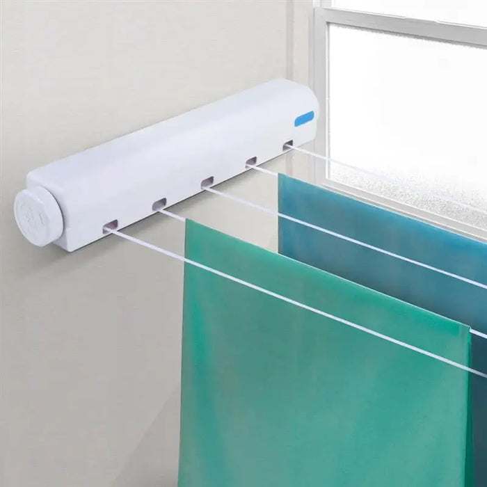 Wall Mounted Automatic Telescopic Clothesline - Retractable Indoor Washing Line with 4/5 Lines, Ideal for Drying Clothes and Towels