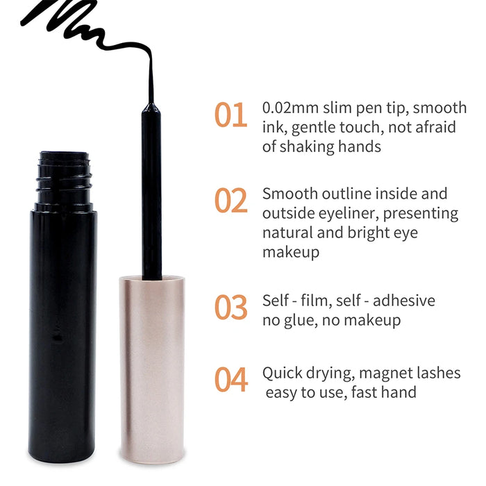 REDSIREN 5 Paar magnetische Wimpern mit Eyeliner, wiederverwendbar, dicke natürliche Wimpern, neue 5-teilige magnetische falsche Wimpern