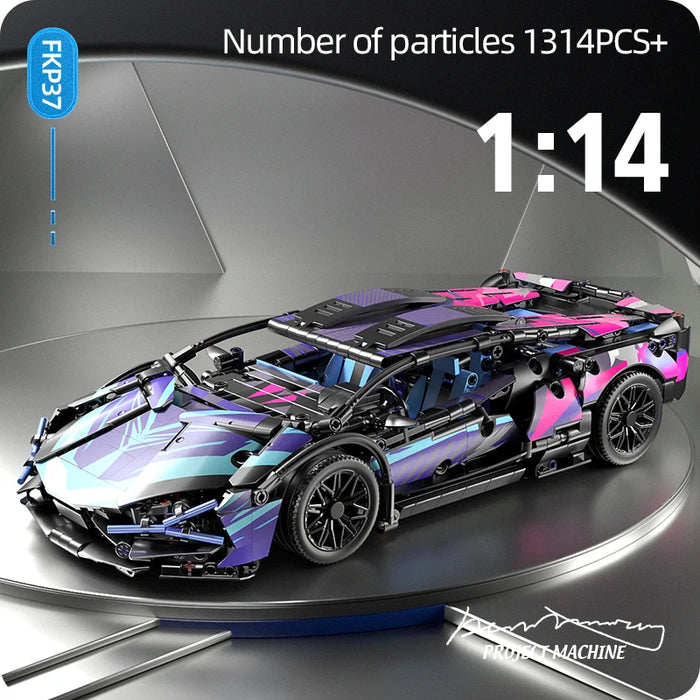 Technic Racing Sportwagen 1280 Teile Bausteine ​​Modellstadt Mechanisches Geschwindigkeitsfahrzeug Supercar Puzzle Spielzeug für Kinder und Erwachsene Geschenk