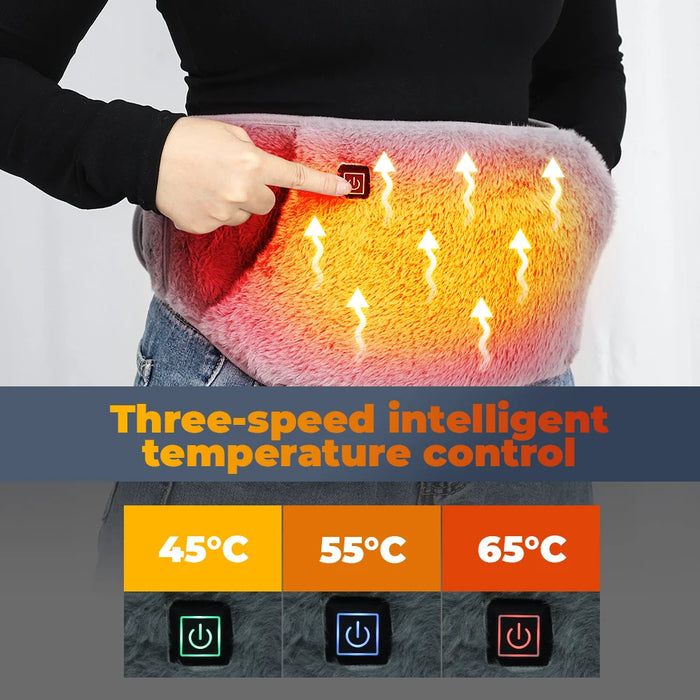 Cinturón calefactor eléctrico calentador de manos USB calentador de invierno para cintura - compresa calefactora para Abdomen y Lumbar, estera calefactora menstrual