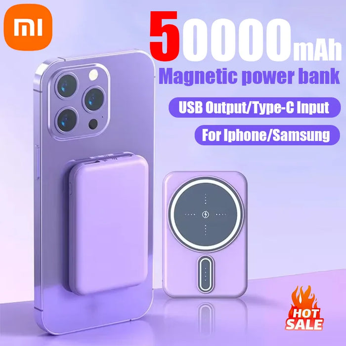 Cargador rápido inalámbrico magnético del banco de energía Xiaomi 50000mAh para iPhone, Huawei y Samsung