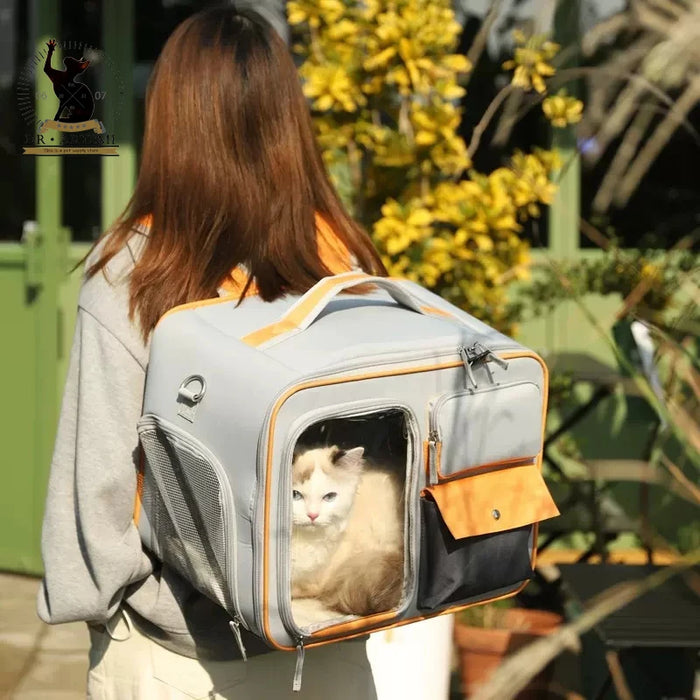 Mochila para mascotas de gran capacidad: mochila portátil y ventilada para gatos y perros pequeños