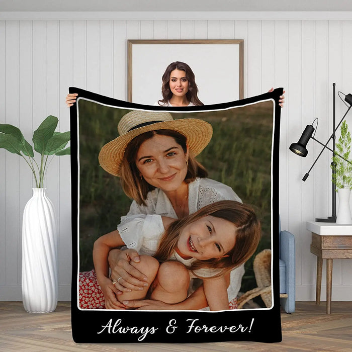 Manta de franela personalizada con foto y texto: manta polar personalizada para el sofá, regalo perfecto para familiares y amigos