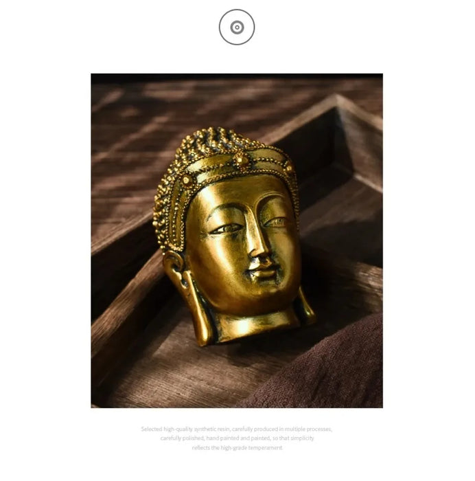 Elegant Gold Buddha Skulptur i Resin - Inomhus Feng Shui Figur för Heminredning och Gåvor