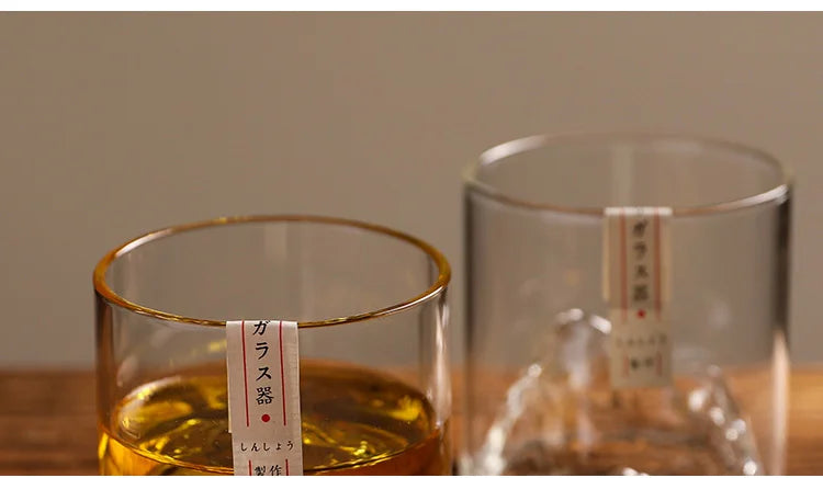 Verre à whisky de montagne 3D japonais au design glacier – Verre à whisky et vodka à l'ancienne dans une boîte en bois