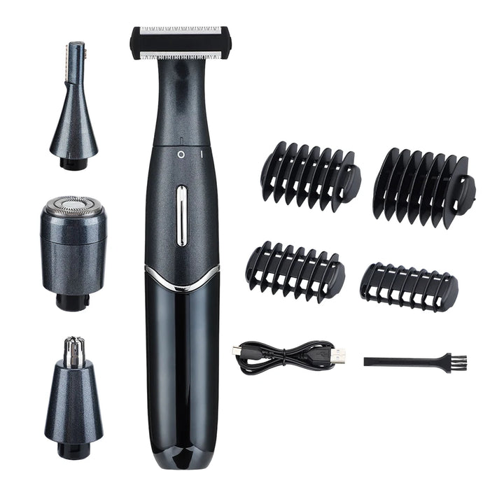 Tondeuse électrique 4 en 1 – Tondeuse à barbe et cheveux rechargeable avec lame de rasoir pour adultes